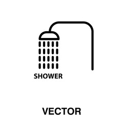 Poster - Shower icon or logo in modern line style. High quality black outline vector icon on white background..eps