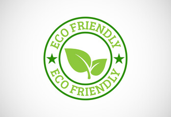 Eco friendly icon. Eco friendly and organic labels sign. Healthy natural product label design vector illustration