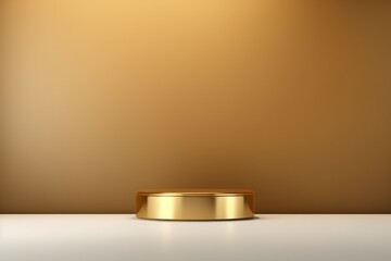 Wall Mural - Gold product background, luxury stand or podium pedestal. Backdrop for design. AI generated, human enhanced