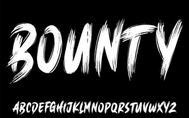 Fototapete - Ector the brush and elegant font BOUNTY, geometric shape font vector typeface alphabet typeset.