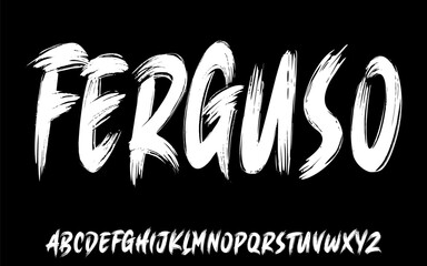 Fototapete - Ector the brush and elegant font ferguso, geometric shape font vector typeface alphabet typeset.
