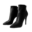 Designer heeled boots in black suede
