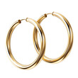 Elegant gold hoop earrings white isolated background

