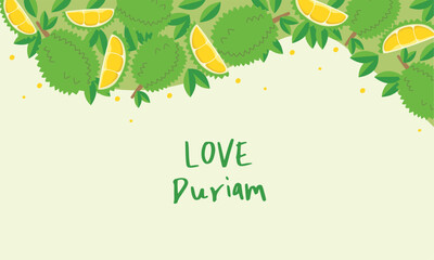 Sticker - Banner of durian, Durian, Durian fruits concept.