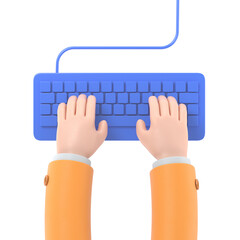 Transparent Backgrounds Mock-up.Human working on the computer.  Programmer, blogger, freelancer, designer, office employee. Supports PNG files with transparent backgrounds.
