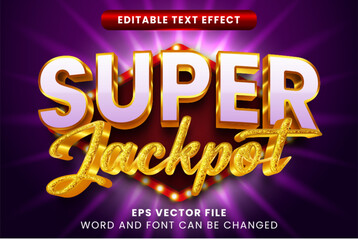 Aufkleber - Super jackpot luxury 3d vector text effect