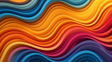 Colorful paper cut background wavy dimension. 