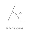 Vector line icon representing tilt adjustment