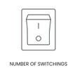 © GrandDesign - Vector line icon representing switch cycles, on and off