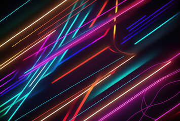 Wall Mural - Glowing rays rainbow banner digital background