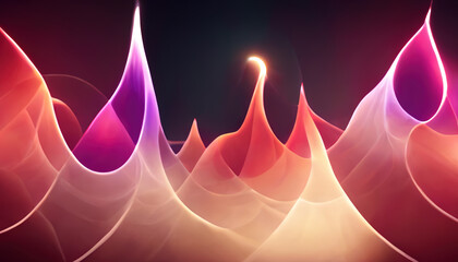 Wall Mural - Glowing fractal abstract background waves graphic