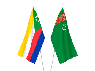 Wall Mural - Turkmenistan and Union of the Comoros flags