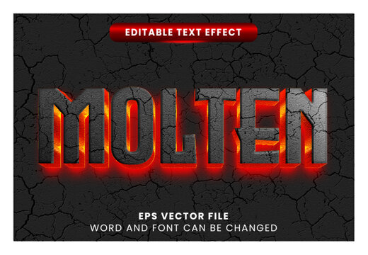 Lava fire molten editable vector text effect