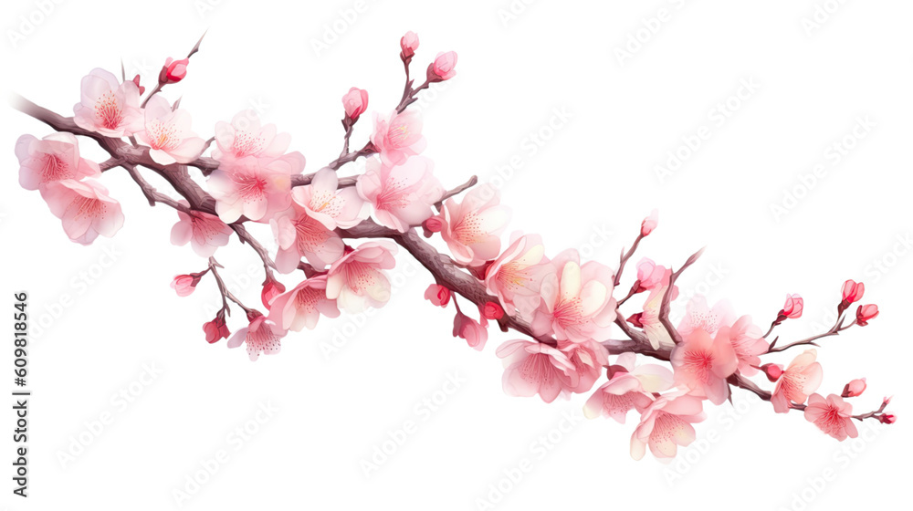 exquisite cherry blossom branch isolated on a transparent background ...