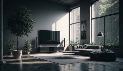 Wall Mural - Minimalist Living Room generative Ai