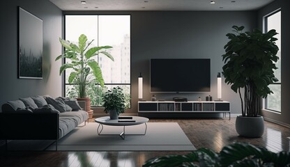 Wall Mural - Minimalist Living Room generative Ai