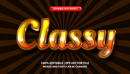 Classy editable text effect. typography template with  shiny gold and glamorous style