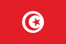 Flag Of Tunisia. Tunisia Flag With The Design Shape