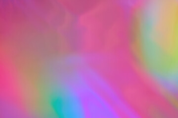 Aufkleber - Blurred ethereal pastel neon pink, purple, mint blue holographic metallic foil background texture. Abstract futuristic disco, rave, festive dreamlike backdrop, Lo-fi multicolor vintage retro design