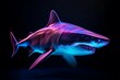 Colorful neon shark. Generate Ai