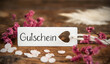 Natural Background With Label With Gutschein