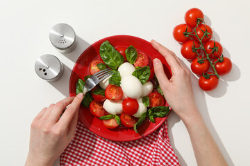 Wall Mural - Concept of tasty Italian cuisine food - Caprese salad