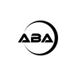 ABA letter logo design with white background in illustrator, cube logo, vector logo, modern alphabet font overlap style. calligraphy designs for logo, Poster, Invitation, etc.