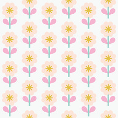 Wall Mural - Beautiful floral pattern in retro style. Elegant seamless texture with repetitive flowers. Abstract floral field background