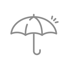 Wall Mural - Umbrella simple line vector icon. Insurance, protected and secured symbol.