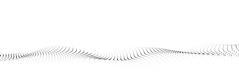 Poster - Wave of particles. Digital wave background concept. Abstract technology background. Big data visualization. Vector illustration.