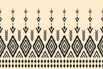 Ethnic ikat seamless pattern in tribal. Aztec geometric ethnic ornament print. Ikat pattern style. Design for background, wallpaper, illustration, fabric, clothing, carpet, textile, batik, embroidery.