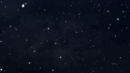 Wall Mural - Travel among the stars in the universe and clouds. Flying through space with star particles. Beautiful Travel Through Space Flight Among Stars Meteorites Galaxy 4k