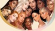 © Salsabila Ariadina - Vector illustration of a diverse group of beautiful women with natural beauty and glowing smooth skin, Generative AI