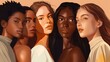 © Salsabila Ariadina - Vector illustration of a diverse group of beautiful women with natural beauty and glowing smooth skin, Generative AI