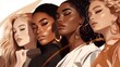 © Salsabila Ariadina - Vector illustration of a diverse group of beautiful women with natural beauty and glowing smooth skin, Generative AI