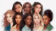© Salsabila Ariadina - Vector illustration of a diverse group of beautiful women with natural beauty and glowing smooth skin, Generative AI
