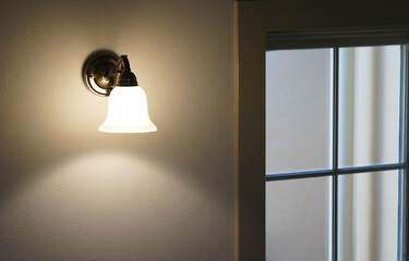 Poster - lamp in the wall
