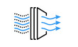 © form and form  - Air purifier. Air filter line icon. Solid Particle Filter, dust cleaner, illustration vector