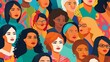 © Salsabila Ariadina - Vector illustration of a diverse group of beautiful women with natural beauty and glowing smooth skin, Generative AI