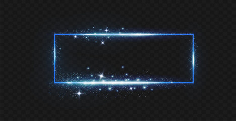 Wall Mural - rectangular frame with light effects.blue frame.vector illustration, eps