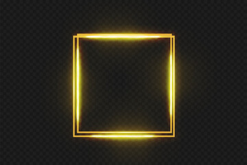 Wall Mural - square frame with light effects. golden frame.vector illustration, eps