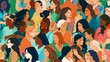 © Salsabila Ariadina - Vector illustration of a diverse group of beautiful women with natural beauty and glowing smooth skin, Generative AI