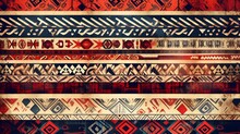 Fabric Pattern. Ethnic Design With Dark Background. Generative Ai
