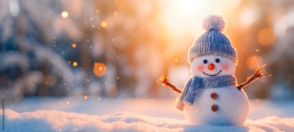 Winter holiday christmas background banner - Closeup of cute funny ...