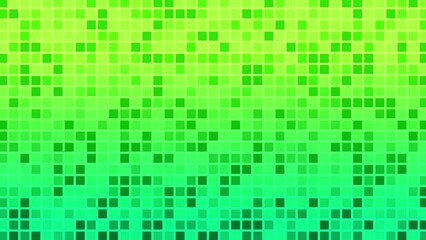 Wall Mural - Shiny green gradient grid blinking randomly, 4K motion loop background.