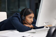 © Neil Bedeker/peopleimages.com - Tired, call center problem and a woman with a computer for online service, support stress and frustrated. Sad, bored and a customer care employee reading an email on a pc at a telemarketing job
