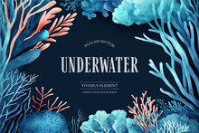 Watercolor Underwater Frame Banner