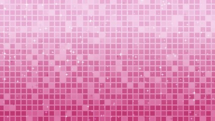 Wall Mural - Pink gradation grid blinking with sparkling stars, 4K motion loop background.