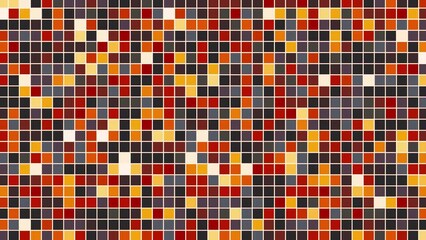 Wall Mural - Red and orange grid flashing quickly, 4K motion loop background.