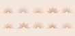 © Diana Kovach - Hand drawn set of Sun, sunburst, light rays in line art. Bohemian symbol bursting sun rays. Magic talisman, antique style, boho, tattoo, logo. Vector illustration isolated on beige background.